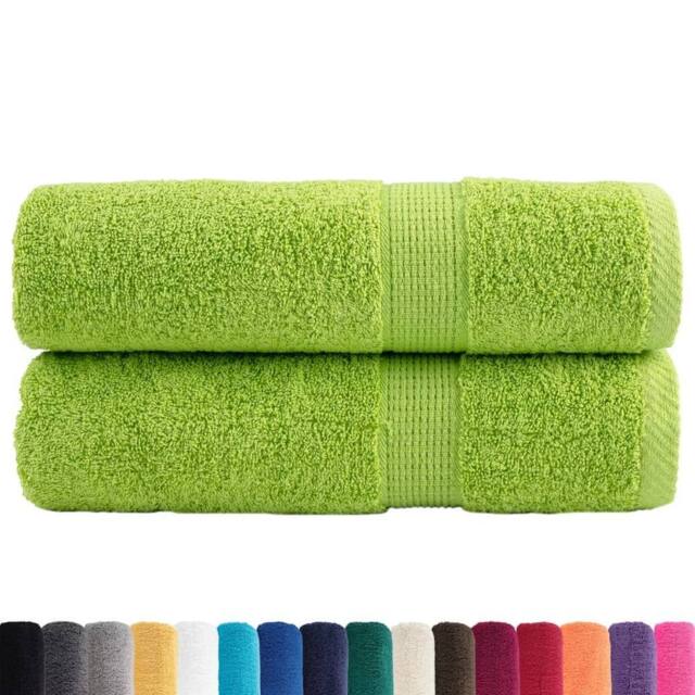 Berkfield Home Premium Shower Towels SOLUND 2 pcs Apple Green 70x140 cm 600 gsm - image 1