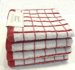 Rapport Home Luxury Terry Kitchen Towel 50x80 in Red