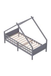 Living and Home 197x97x153cm Grey Core Board Cabin Pine Bed - Size: 197 x 97 x 153 cm - thumbnail 6