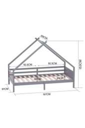Living and Home 197x97x153cm Grey Core Board Cabin Pine Bed - Size: 197 x 97 x 153 cm - thumbnail 7