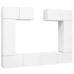 Berkfield Home 6 Piece TV Cabinet Set White Engineered Wood - thumbnail 2