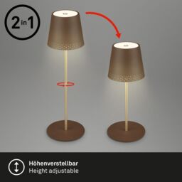 BRILONER Brown Gold 2.6W Rechargeable LED Table Lamp - thumbnail 7