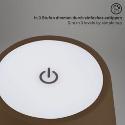 BRILONER Brown Gold 2.6W Rechargeable LED Table Lamp - thumbnail 8