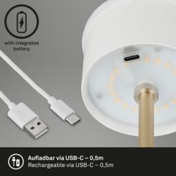 BRILONER Brown Gold 2.6W Rechargeable LED Table Lamp - thumbnail 6