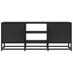 Berkfield Home TV Cabinet Black 100x35x41 cm Engineered Wood & Metal - Size: 100 x 35 x 41 cm - thumbnail 4