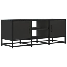 Berkfield Home TV Cabinet Black 100x35x41 cm Engineered Wood & Metal - Size: 100 x 35 x 41 cm - thumbnail 2