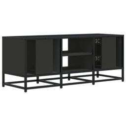 Berkfield Home TV Cabinet Black 100x35x41 cm Engineered Wood & Metal - Size: 100 x 35 x 41 cm - thumbnail 6