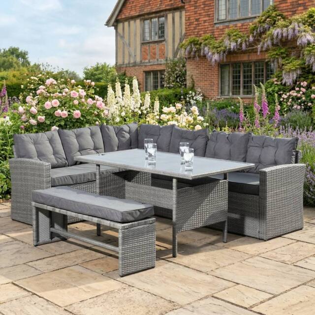 Rosewood & Stone Home Montacute - Corner, Bench & Table Dining Set in Grey on Grey - image 1
