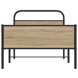 Berkfield Home Bed Frame without Mattress 100x200 cm Sonoma Oak Engineered Wood in Brown - thumbnail 5