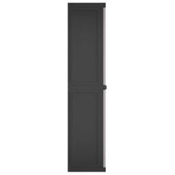 Berkfield Home Outdoor Storage Cabinet Grey & Black 65x37x165 cm PP - Size: 65 x 37 x 165 cm - thumbnail 7