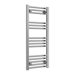 Bathroom Kingdom Capo Electric Chrome Straight Heated Towel Rail 1000x400 in Silver