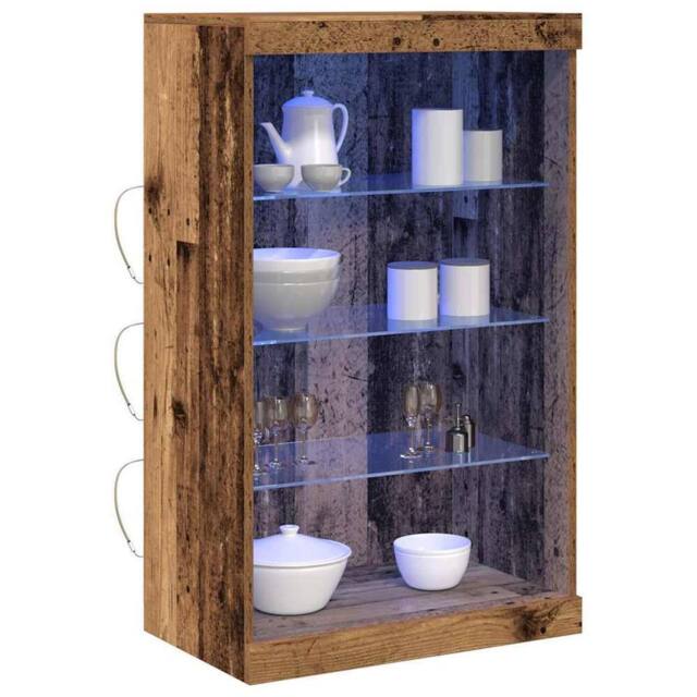 Berkfield Home Sideboard with LED Lights Old Wood 60, 5x37x100 cm in Brown - Size: 5 x 37 x 100 cm - image 1