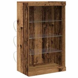 Berkfield Home Sideboard with LED Lights Old Wood 60, 5x37x100 cm in Brown - Size: 5 x 37 x 100 cm - thumbnail 3