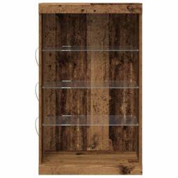 Berkfield Home Sideboard with LED Lights Old Wood 60, 5x37x100 cm in Brown - Size: 5 x 37 x 100 cm - thumbnail 6
