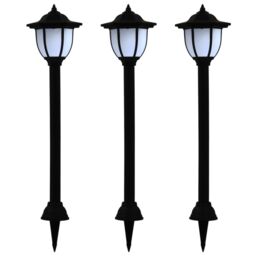 Berkfield Home Outdoor Solar Lamps 3 pcs LED Black - thumbnail 1