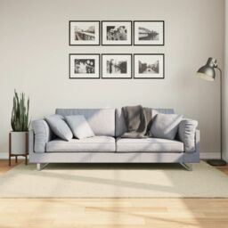 Berkfield Home Rug HUARTE Short Pile Soft & Washable Cream 140x200 cm - Size: Medium - thumbnail 1