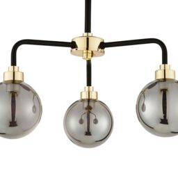 First Choice Lighting Set of 2 Black Paint & Smoked Glass 3 Lights - thumbnail 5