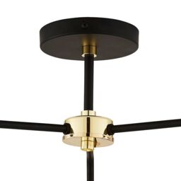 First Choice Lighting Set of 2 Black Paint & Smoked Glass 3 Lights - thumbnail 6
