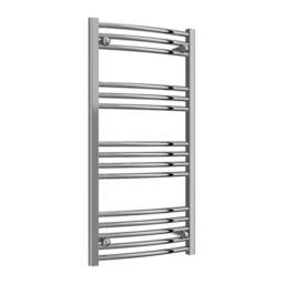 Bathroom Kingdom Capo Electric Chrome Straight Heated Towel Rail 1000x500 in Silver