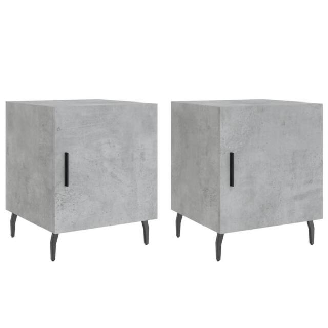 Berkfield Home Bedside Cabinets 2 pcs Concrete Grey 40x40x50 cm Engineered Wood - Size: 40 x 40 x 50 cm - image 1