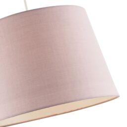 Happy Homewares Modern Cotton Fabric 12inch Drum Lampshade with White Cotton Inner in Pink - Size: 12 inches - thumbnail 3