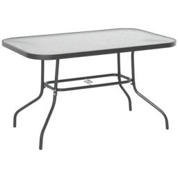 Nordara Metal Garden Dining Table Outdoor Patio Glass Umbrella Hole - thumbnail 1