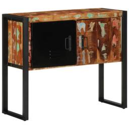Berkfield Home Console Cabinet Multicolour 90x35x75 cm Solid Wood Reclaimed - Size: 90 x 35 x 75 cm - thumbnail 4