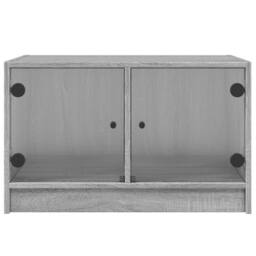 Berkfield Home Modern Coffee Table with Glass Doors Grey Sonoma 68x50x42 cm - Size: 68 x 50 x 42 cm - thumbnail 6