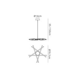 Netlighting Aire Pendant 69cm Round 42W 3000K 3700lm Silver Frosted Acrylic Chrome - thumbnail 2
