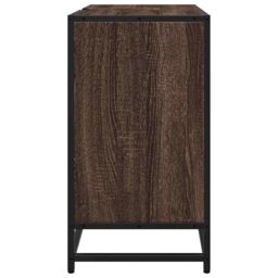 Berkfield Home Bathroom Sink Cabinet Brown Oak 65x33x60 cm Engineered Wood - Size: 65 x 33 x 60 cm - thumbnail 6