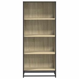 Berkfield Home Bookcase Sonoma Oak 60x35x139 cm Engineered Wood in Brown - Size: 60 x 35 x 139 cm - thumbnail 4