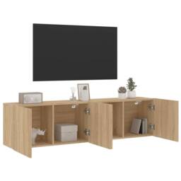 Berkfield Home TV Cabinets Wall-mounted 2 pcs Sonoma Oak 80x30x41 cm in Light Oak - Size: 80 x 30 x 41 cm - thumbnail 5