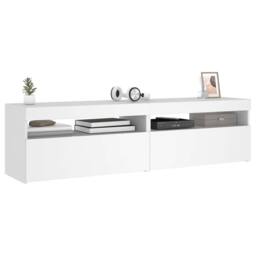 Berkfield Home TV Cabinets 2 pcs with LED Lights White 75x35x40 cm - Size: 75 x 35 x 40 cm - thumbnail 6