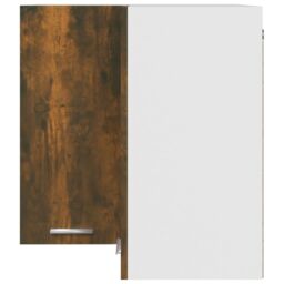 Berkfield Home Hanging Corner Cabinet Smoked Oak 57x57x60 cm Engineered Wood in Brown - Size: 57 x 57 x 60 cm - thumbnail 5