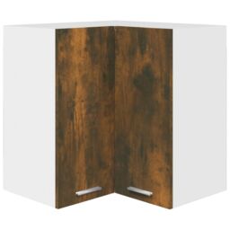 Berkfield Home Hanging Corner Cabinet Smoked Oak 57x57x60 cm Engineered Wood in Brown - Size: 57 x 57 x 60 cm - thumbnail 2