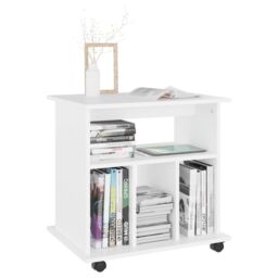 Berkfield Home Rolling Cabinet White 60x45x60 cm Engineered Wood - Size: 60 x 45 x 60 cm - thumbnail 6