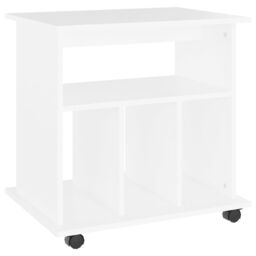 Berkfield Home Rolling Cabinet White 60x45x60 cm Engineered Wood - Size: 60 x 45 x 60 cm - thumbnail 2