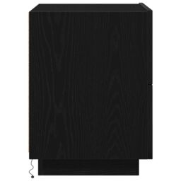 Berkfield Home Bedside Cabinets with LED Lights 2 pcs Black Oak 45x40x55 cm - Size: 45 x 40 x 55 cm - thumbnail 9