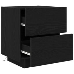 Berkfield Home Bedside Cabinets with LED Lights 2 pcs Black Oak 45x40x55 cm - Size: 45 x 40 x 55 cm - thumbnail 6