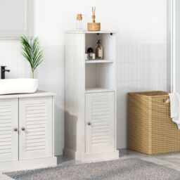 Berkfield Home Bathroom Cabinet with Storage White Solid pine wood