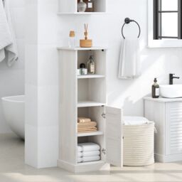 Berkfield Home Bathroom Cabinet with Storage White Solid pine wood - thumbnail 4