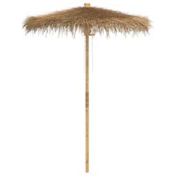 Berkfield Home Tiki Umbrella with Banana Leaf Canopy 180 cm Bamboo - thumbnail 1