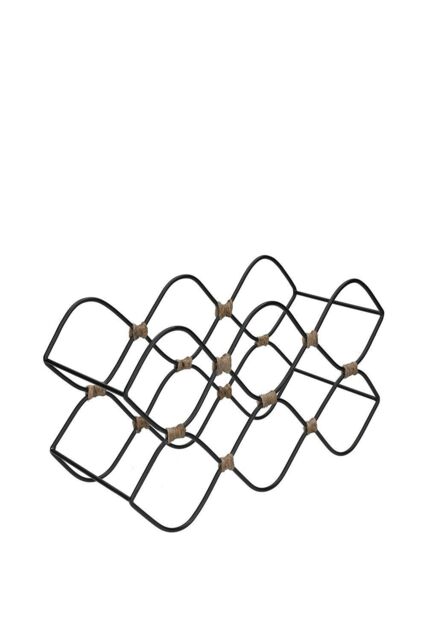 BarCraft 8-Bottle Metal Wine Rack in Black - image 1