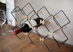 BarCraft 8-Bottle Metal Wine Rack in Black - thumbnail 4
