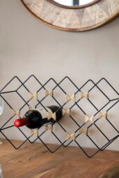 BarCraft 8-Bottle Metal Wine Rack in Black - thumbnail 2
