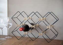 BarCraft 8-Bottle Metal Wine Rack in Black - thumbnail 5