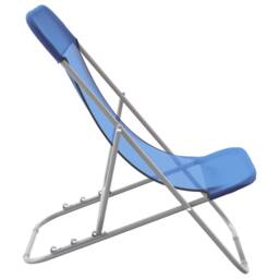 Berkfield Home Beautiful Folding Beach Chairs 2 pcs Blue Textilene&Powder-coated - thumbnail 5