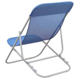 Berkfield Home Beautiful Folding Beach Chairs 2 pcs Blue Textilene&Powder-coated - thumbnail 6