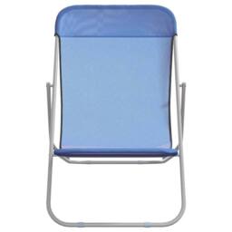 Berkfield Home Beautiful Folding Beach Chairs 2 pcs Blue Textilene&Powder-coated - thumbnail 4
