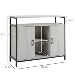 Wyld Haus Vara Light Grey Sideboard Steel Frame 2 Doors 4 Shelves - thumbnail 3